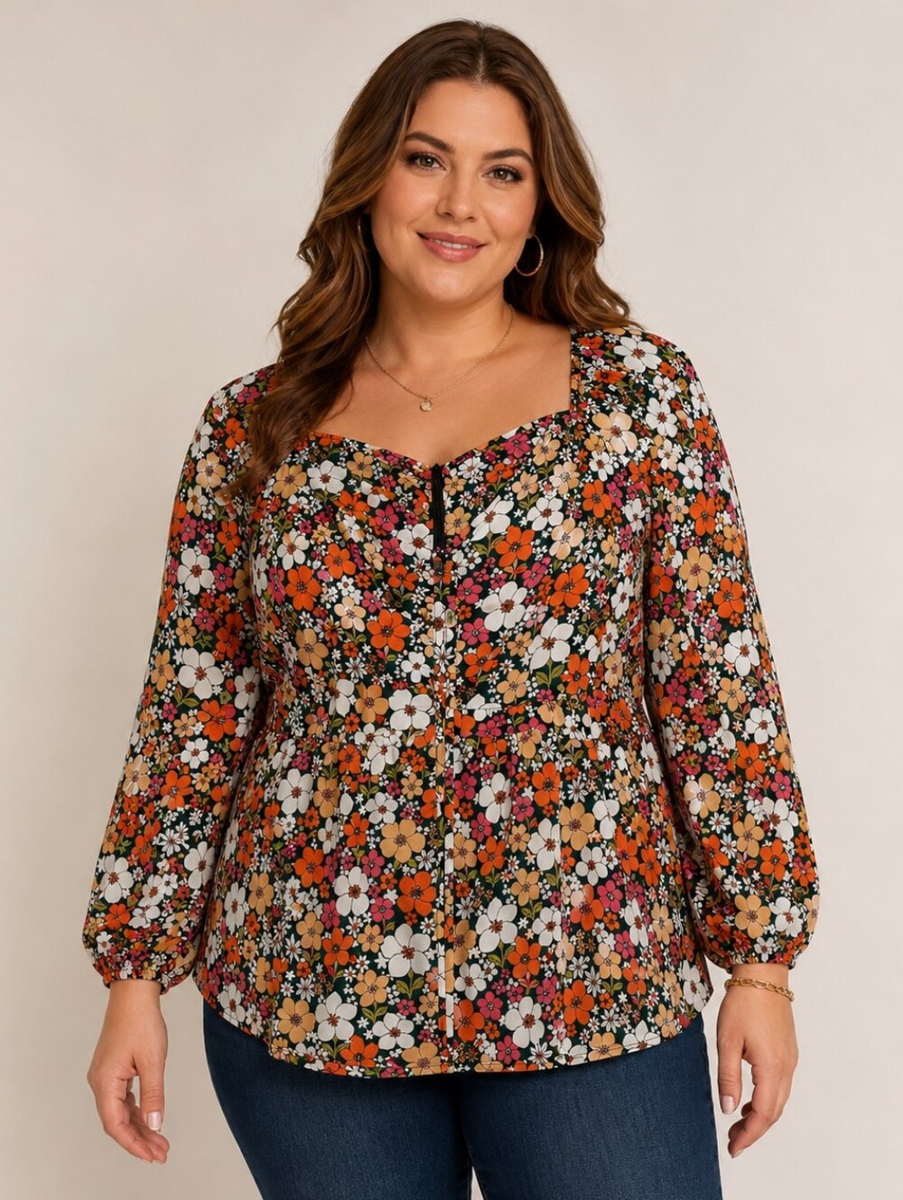 Boohoo Floral Peplum Blouse – Women's Plus Size 18